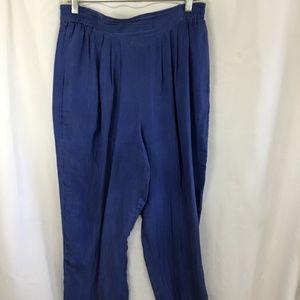 Vintage Usagi Blue Silk Pants Flowing Design Size Medium